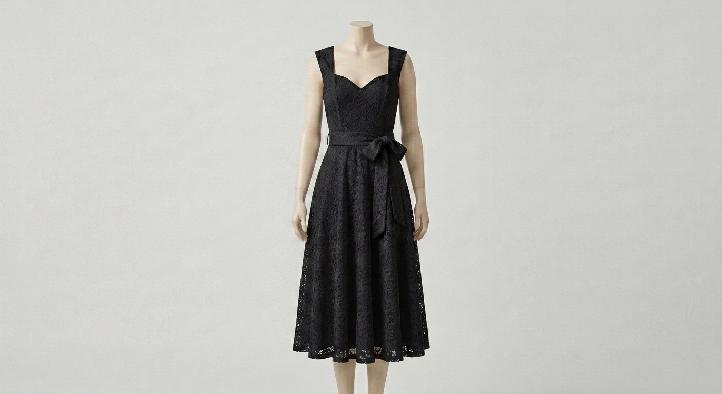 Ivory Lace Cocktail Dress - Image 1