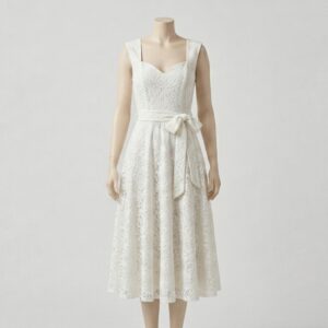Ivory Lace Cocktail Dress - Image 2