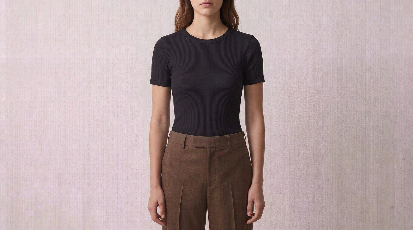 Ribbed Fitted Tee - Image 2