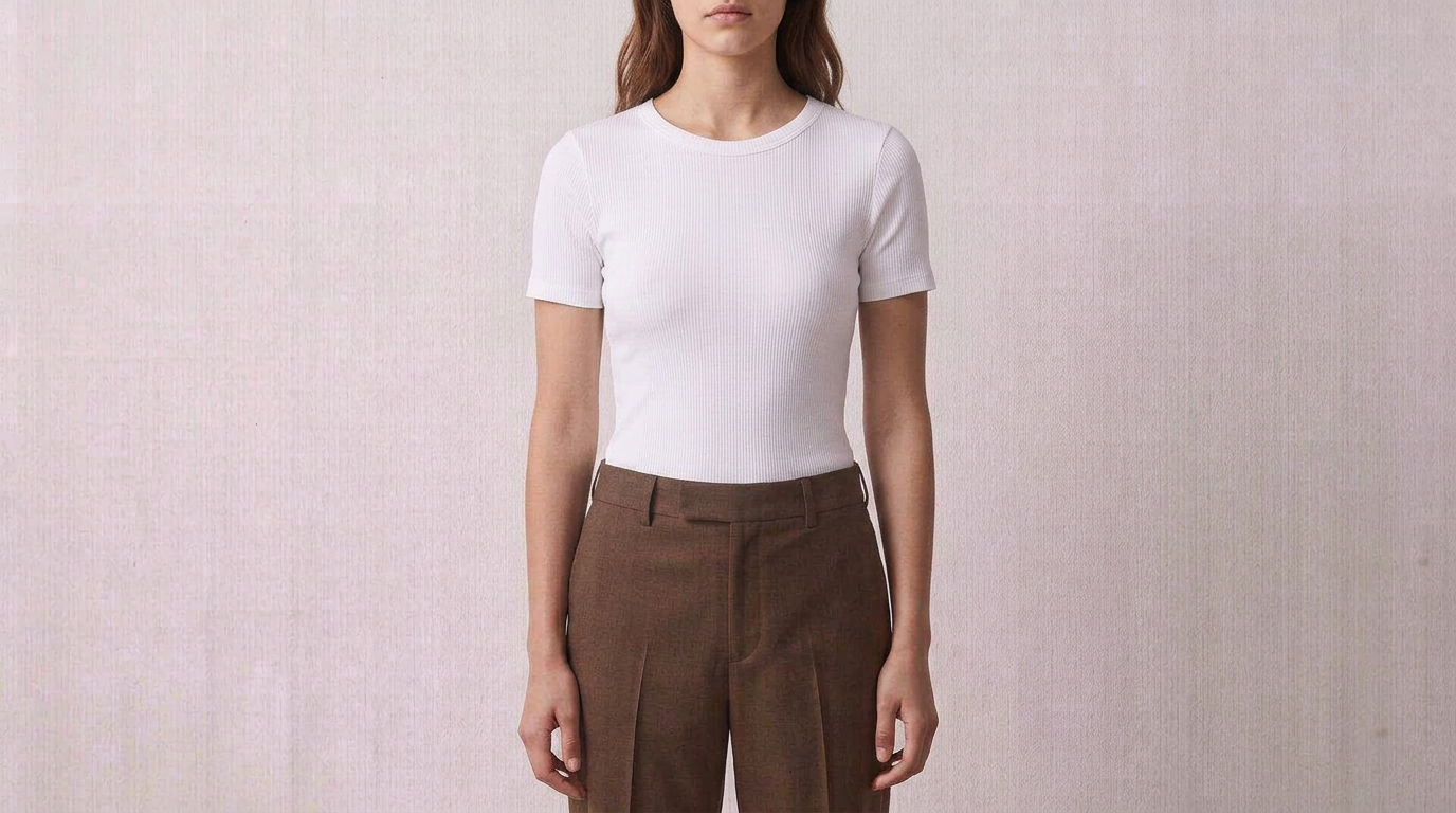 Ribbed Fitted Tee - Image 1